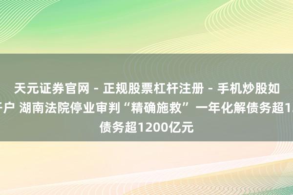 天元证券官网 - 正规股票杠杆注册 - 手机炒股如何配资开户 湖南法院停业审判“精确施救” 一年化解债务超1200亿元